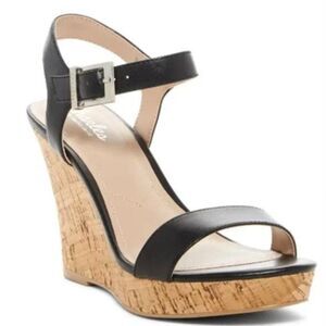 Charles by Charles David Black Lindy Cork Wedge Size 7.5